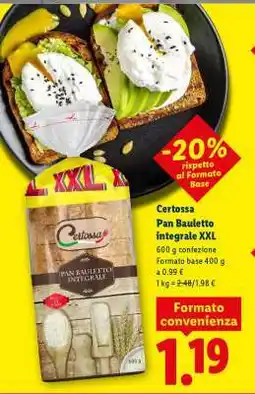 Lidl Certossa Pan Bauletto integrale XXL offerta
