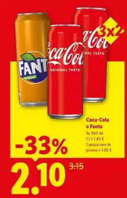 Lidl COCA COLA O FANTA offerta
