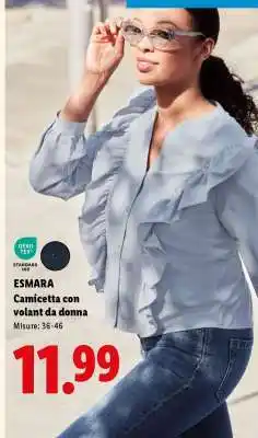 Lidl ESMARA Camicetta con volant da donna offerta