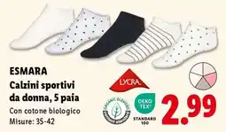 Lidl ESMARA Calzini sportivi da donna, 5 paia offerta