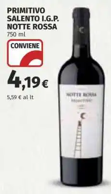 Coop PRIMITIVO SALENTO I.G.P. NOTTE ROSSA offerta