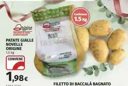 Coop PATATE GIALLE NOVELLE ORIGINE offerta