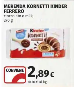 Coop MERENDA KORNETTI KINDER FERRERO offerta