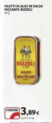 Coop FILETTI DI ALICI IN SALSA PICCANTE RIZZOLI offerta
