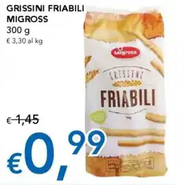 Migross Supermercati e Market Grissini friabili MIGROSS offerta
