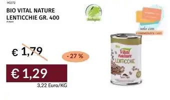 Prezzemolo e Vitale Bio vital nature lenticchie offerta