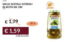 Prezzemolo e Vitale Sacla' acetelli cetrioli in aceto offerta