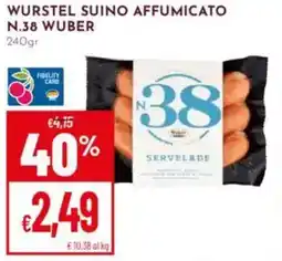 Pan Wurstel suino affumicato N.38 WUBER offerta