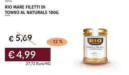 Prezzemolo e Vitale Rio mare filetti di tonno al naturale offerta