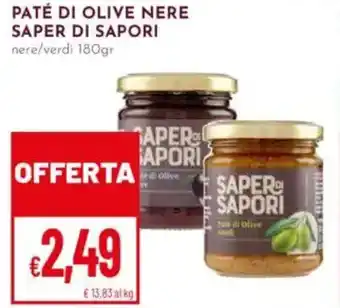 Pan Paté di olive nere SAPER DI SAPORI offerta