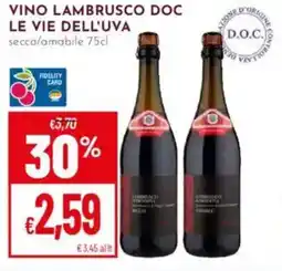 Pan Vino lambrusco doc LE VIE DELL'UVA offerta
