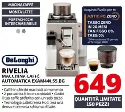 Comet DeLonghi RIVELIA MACCHINA CAFFÈ AUTOMATICA EXAM440.55.BG offerta