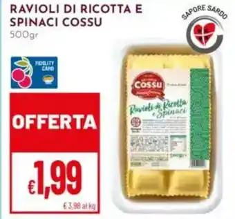 Pan Ravioli di ricotta e spinaci COSSU offerta
