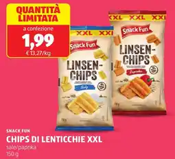 ALDI Snack fun chips di lenticchie xxl offerta