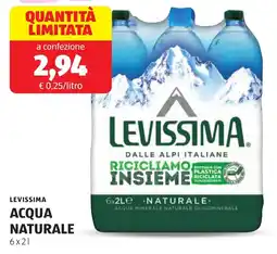 ALDI Levissima acqua naturale offerta