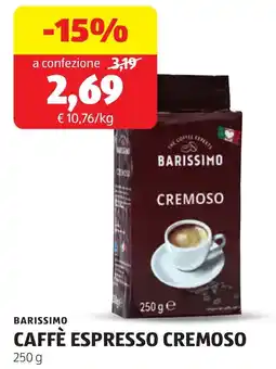 ALDI Barissimo caffè espresso cremoso offerta