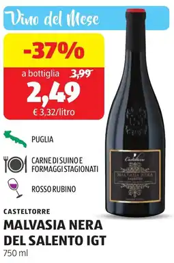 ALDI Casteltorre malvasia nera del salento IGT offerta