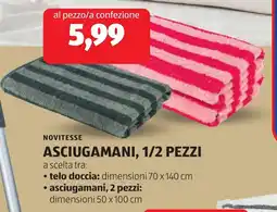 ALDI Novitesse asciugamani, 1/2 pezzi offerta