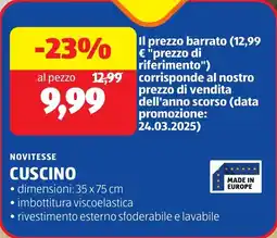 ALDI Novitesse cuscino offerta
