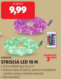 ALDI Casalux striscia LED 10 M offerta