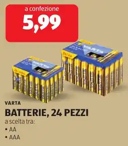 ALDI Varta batterie, 24 pezzi offerta