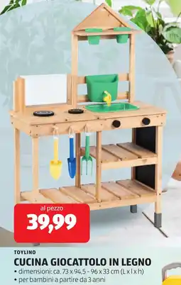 ALDI Toylino cucina giocattolo in legno offerta