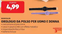 ALDI Krontaler orologio da polso per uomo e donna offerta
