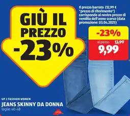 ALDI Up 2 fashion women jeans skinny da donna offerta