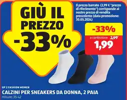 ALDI Up 2 fashion women calzini per sneakers da donna, 2 paia offerta