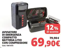 Brico Io Avviatore di emergenza compatto batteria litio con compressore offerta
