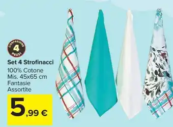 Carrefour Set 4 Strofinacci offerta