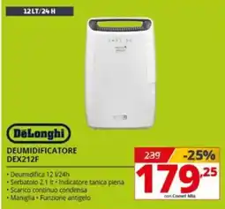 Comet DeLonghi DEUMIDIFICATORE DEX212F offerta