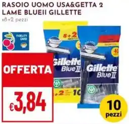 Pan Rasoio uomo usa&getta 2 lame blueii GILLETTE offerta