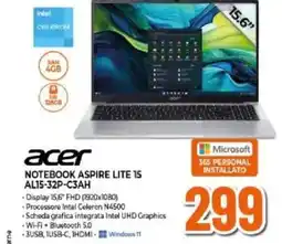 Expert acer NOTEBOOK ASPIRE LITE 15 AL15-32P-C3AH offerta
