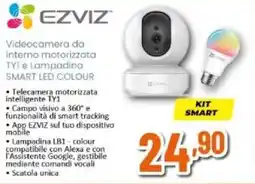 Expert Ezviz videocamera da interno motorizzata tyi e lampadina smart led colour offerta