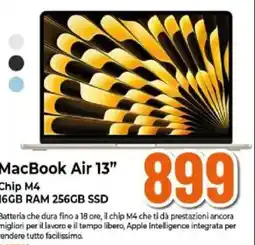 Expert MacBook Air 13" Chip M4 16GB RAM 256GB SSD offerta
