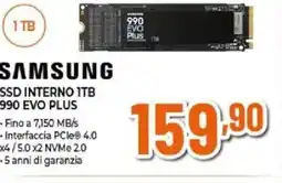 Expert SAMSUNG SSD INTERNO 1TB 990 EVO PLUS offerta