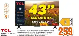 Expert TCL TV LED 43" UHD 4K 43P69K offerta
