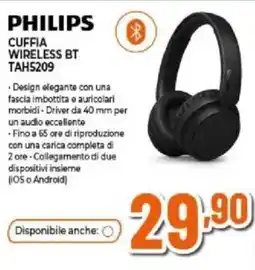 Expert Philips cuffia wireless BT TAH5209 offerta