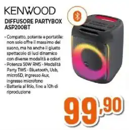 Expert KENWOOD DIFFUSORE PARTYBOX ASP200BT offerta