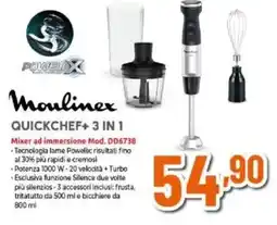Expert Moulinex quickchef+ 3 in 1 Mixer ad immersione Mod. DD6738 offerta