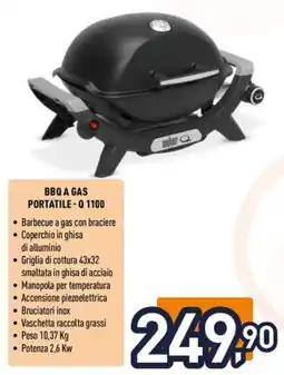 Unieuro Weber bbq a gas portatile - Q 1100 offerta