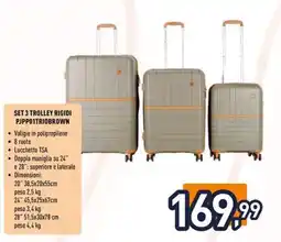Unieuro Joiahome set 3 trolley rigidi PJPPO1TRIOBROWN offerta