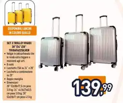 Unieuro Joiahome set 3 trolley rigidi 20"/24"/28" TRIOA9622SILVER offerta