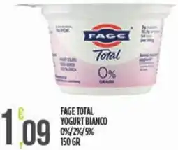 Euroesse Fage total yogurt bianco 0%/2%/5% offerta