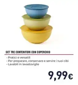 Unieuro Guzzini set tre contenitori con coperchio offerta