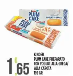 Euroesse Kinder plum cake preparato con yogurt alla greca/ alla carota offerta