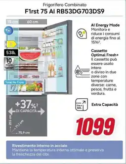 Trony SAMSUNG Frigorifero Combinato F1rst 75 AI RB53DG703DS9 offerta