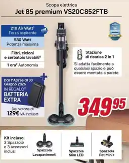 Trony SAMSUNG Jet 85 premium VS20C852FTB offerta