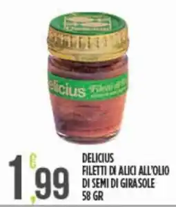 Euroesse Delicius filetti di alici all'olio di semi di girasole offerta